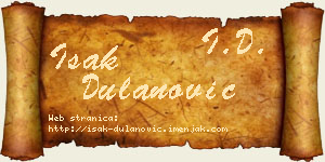 Isak Dulanović vizit kartica